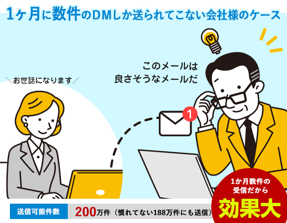 1ヶ月に数件しか送られてこない会社